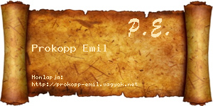 Prokopp Emil névjegykártya